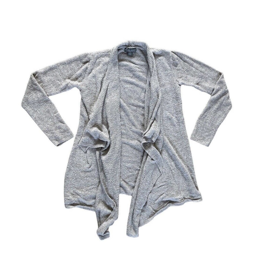 Womens Barefoot Dreams Cozychic Lite Open Front Cardigan in Taupe Size S/M